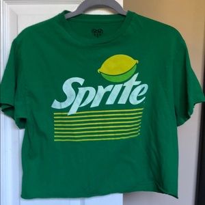 Urban outfitters green cropped sprite shirt.